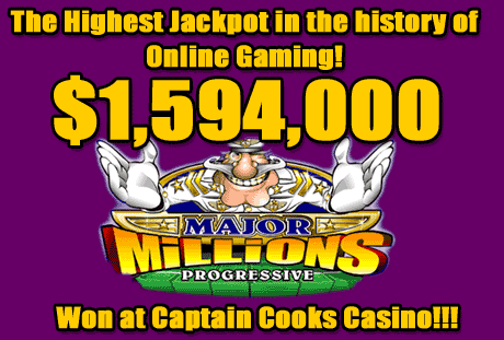 Major Millions at Captain Cooks Casino